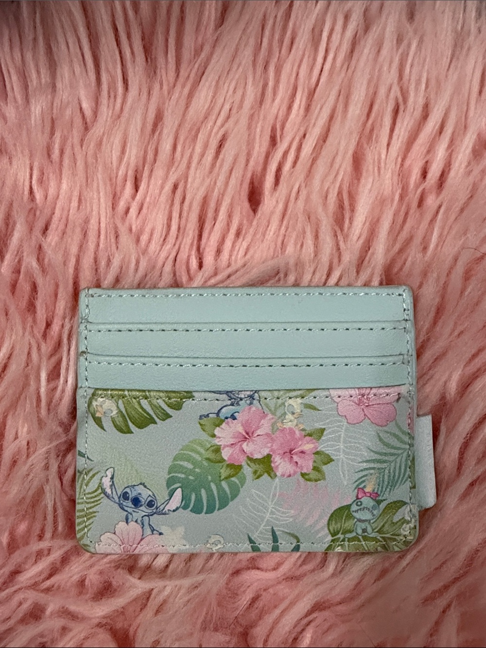 Loungefly pastel mint mini backpack with pink and green floral Stitch print - Picture 5 of 6